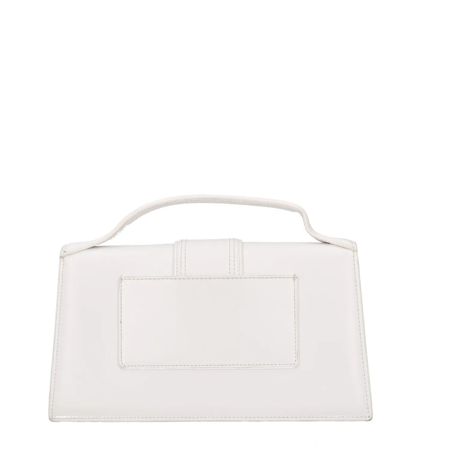 JACQUEMUS Womens Top Handle Bag White Leather Gold Logo Size M RRP 600 — View 4