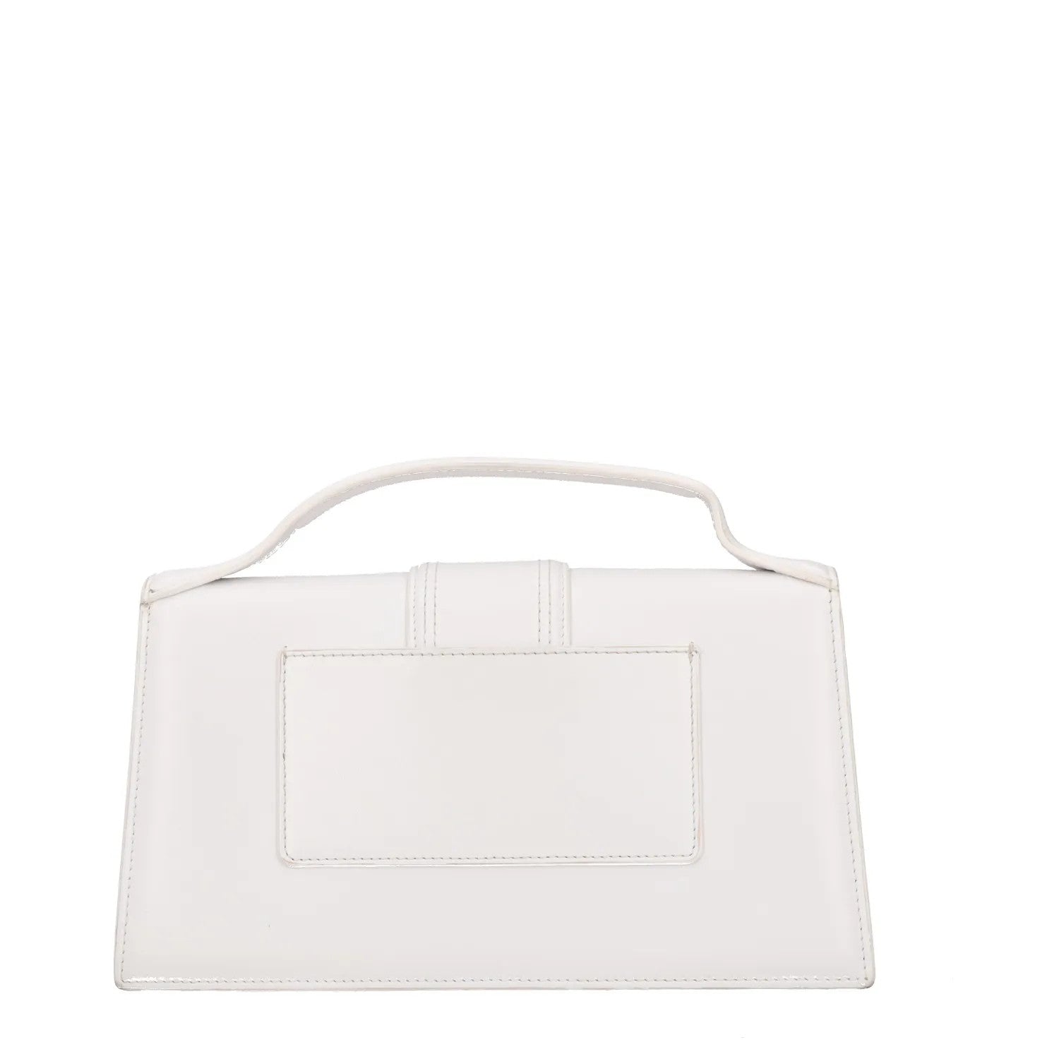 JACQUEMUS Womens Top Handle Bag White Leather Gold Logo Size M RRP 600 — View 4