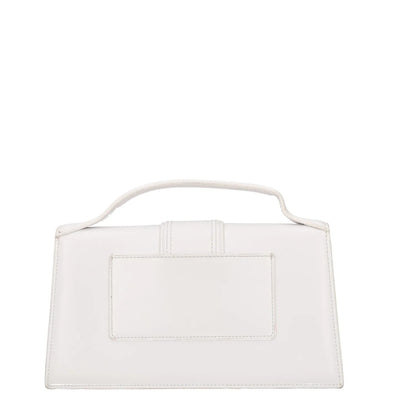 JACQUEMUS Womens Top Handle Bag White Leather Gold Logo Size M RRP 600 — View 4