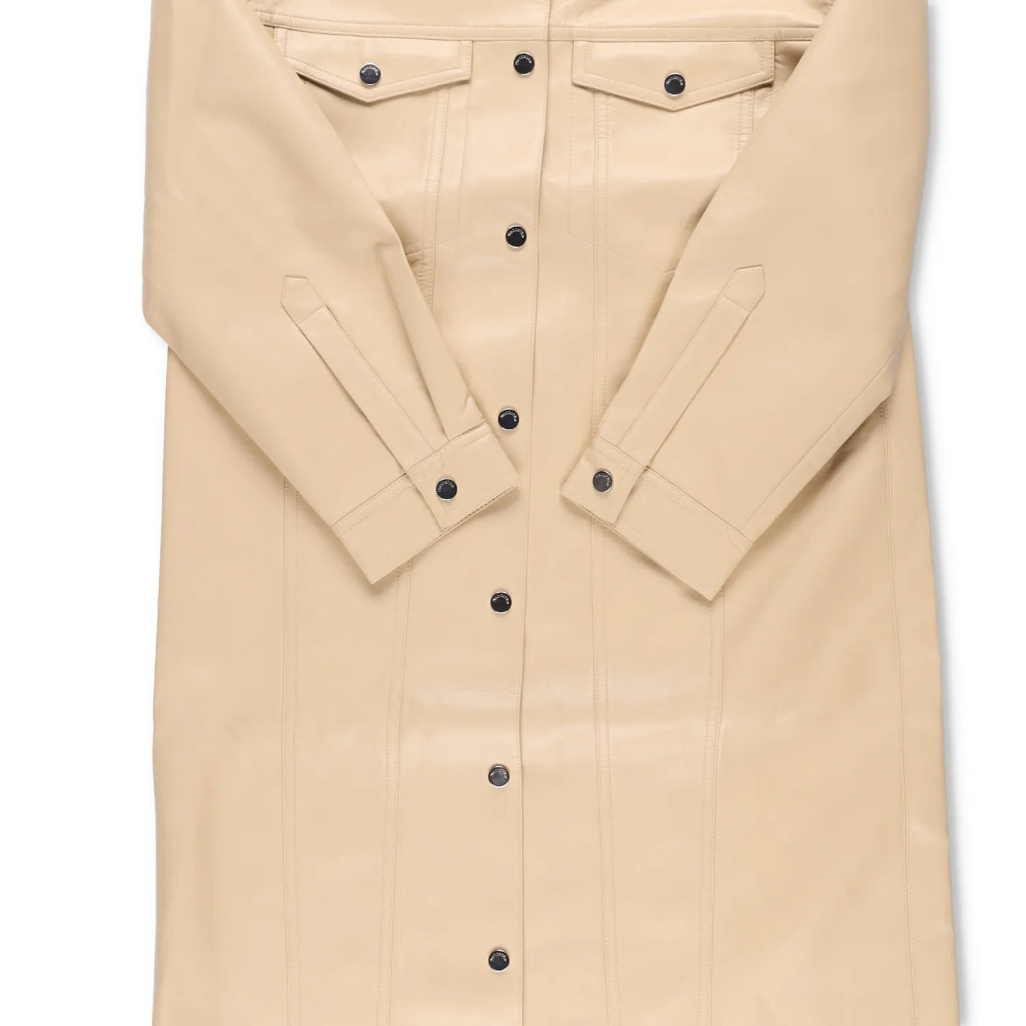 NANUSHKA Women Keano Trench Coat Button Up Leather Beige Neutrals Size L RRP1475 — View 5