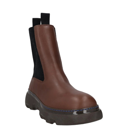 BURBERRY Mens Creeper Chelsea Boot Brown Leather Round Toe High Ankle UK6 RRP970 — View 2