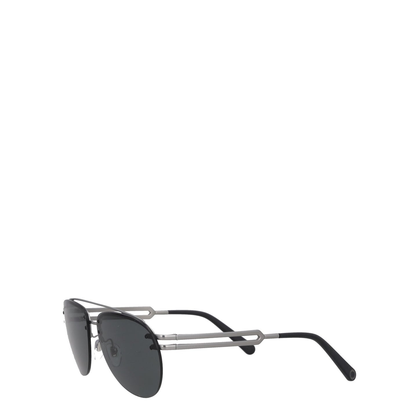 BVLGARI Grey Semi-Rimless Pilot Metal Sunglasses Mens Designer Iconic RRP320 — View 5
