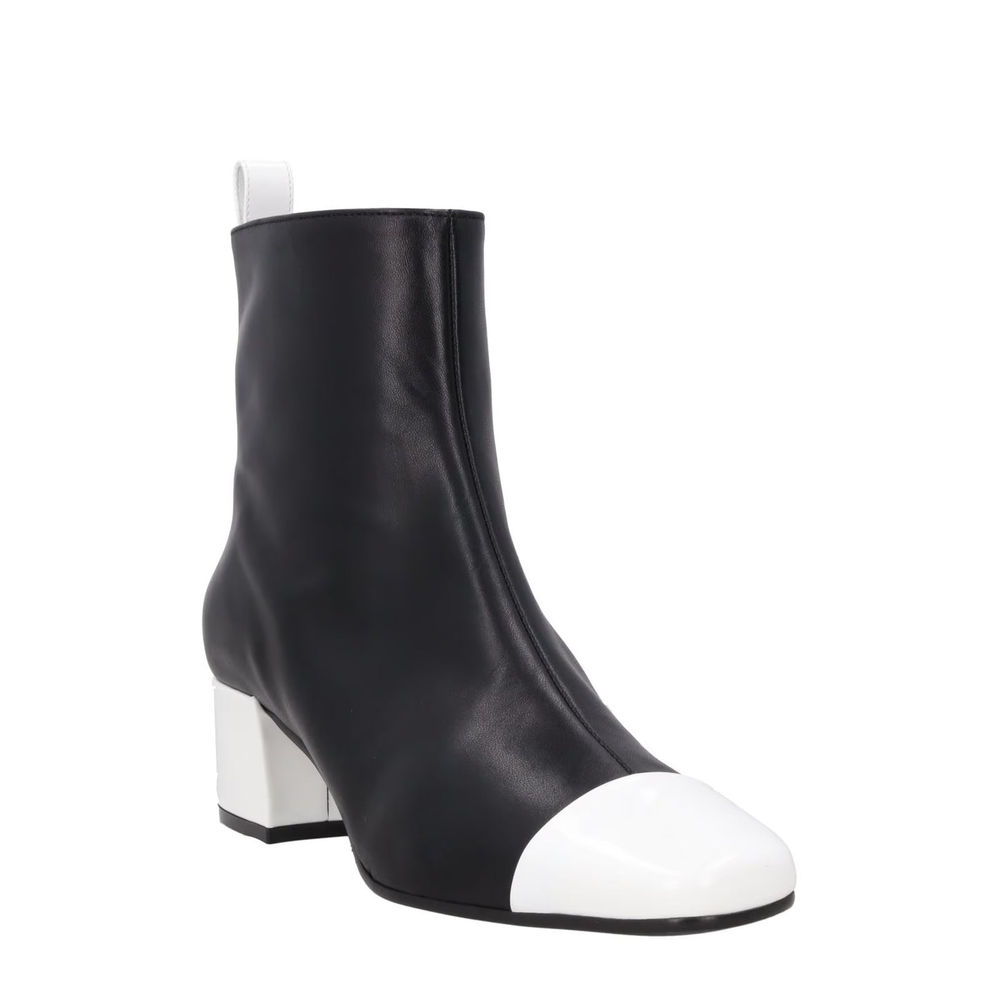 CAREL PARIS Womens Estime Leather Ankle Boot Black Block Heel Toe Cap UK6 RRP445 — View 2