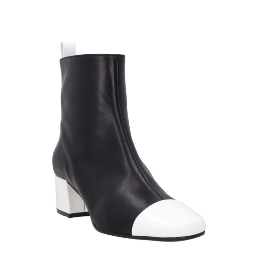 CAREL PARIS Womens Estime Leather Ankle Boot Black Block Heel Toe Cap UK6 RRP445 — View 2