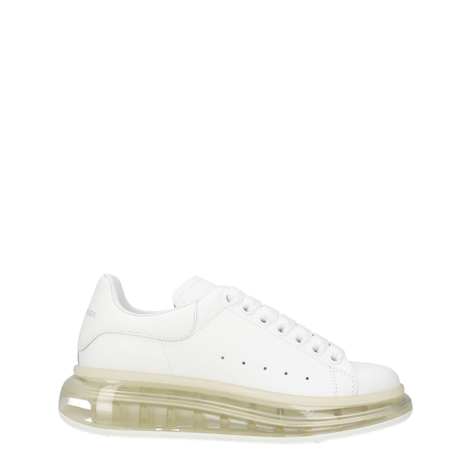 ALEXANDER MCQUEEN Womens White Leather Low Top See Through Sole UK 3 RRP 587