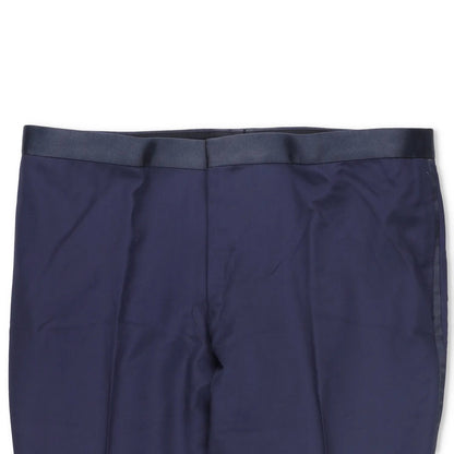 DE CORATO SARTOCIA Mens Dress Pants Blue Wool Blend Zip Closure RRP 200 — View 2