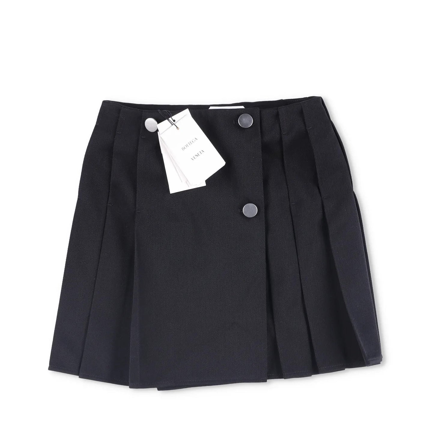 BOTTEGA VENETA Womens Mini Skirt Short Pleated Wool Black Size 38 RRP 1200 — View 9