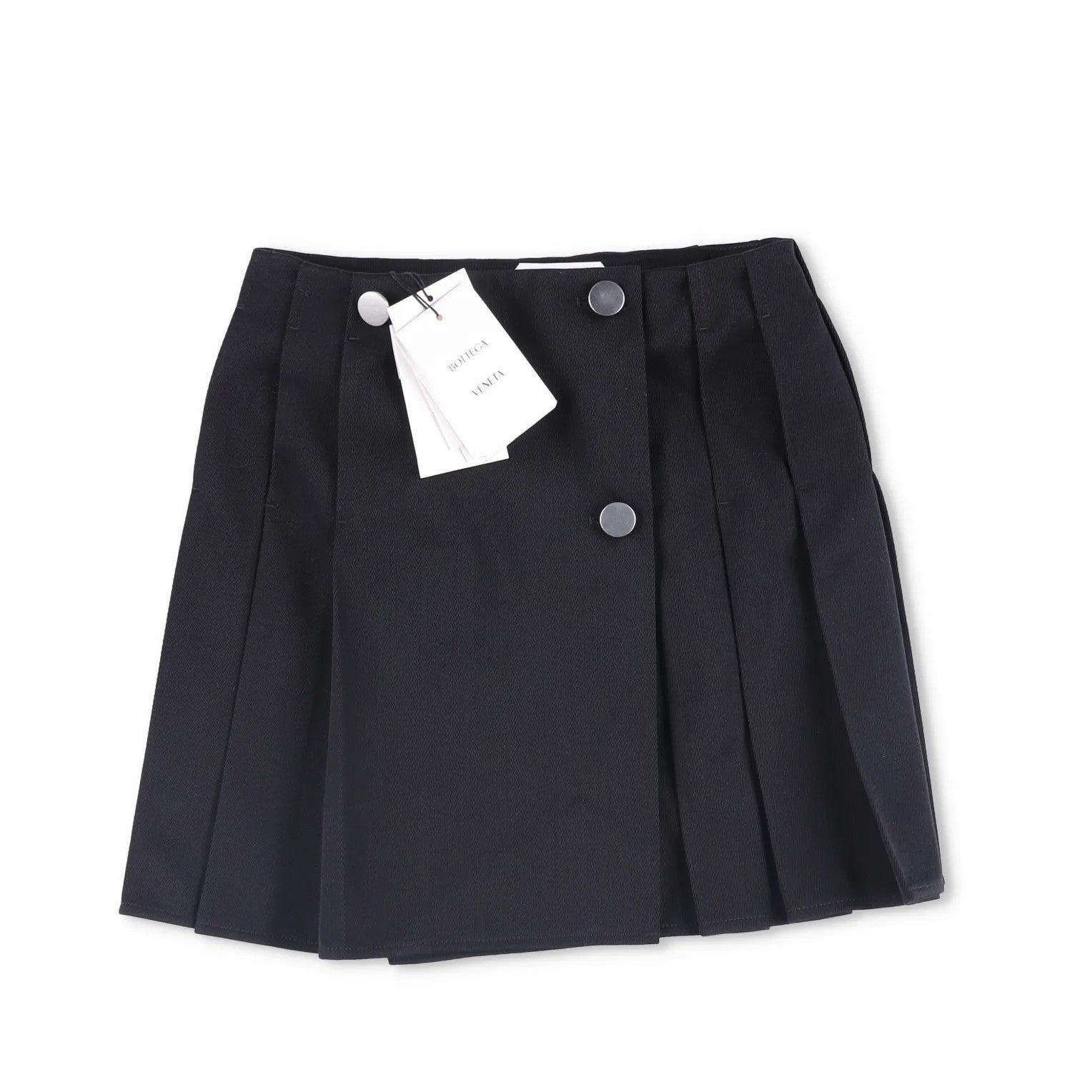 BOTTEGA VENETA Womens Mini Skirt Short Pleated Wool Black Size 38 RRP 1200 — View 9