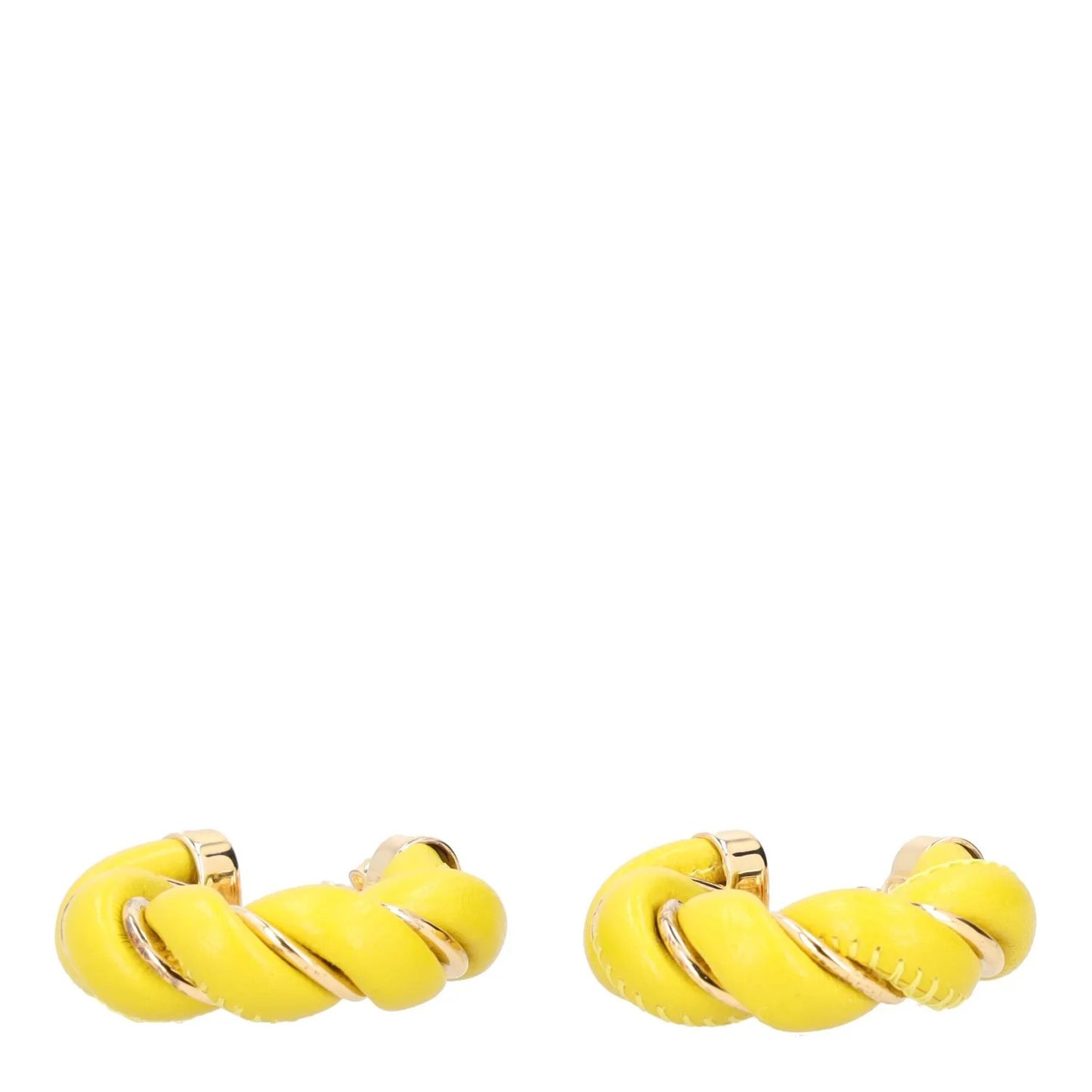 BOTTEGA VENETA Womens Hoop Earrings Yellow Sterling Silver One Size RRP 450 — View 2