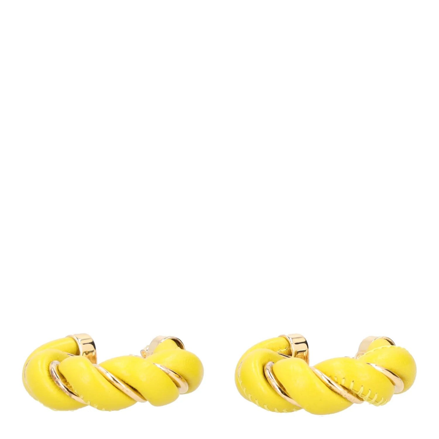 BOTTEGA VENETA Womens Hoop Earrings Yellow Sterling Silver One Size RRP 450 — View 2