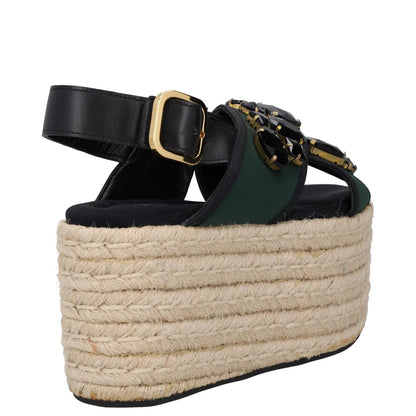 MARNI Womens Espadrille Sandals Black Leather Buckle Strappy UK 5 RRP 250 — View 6