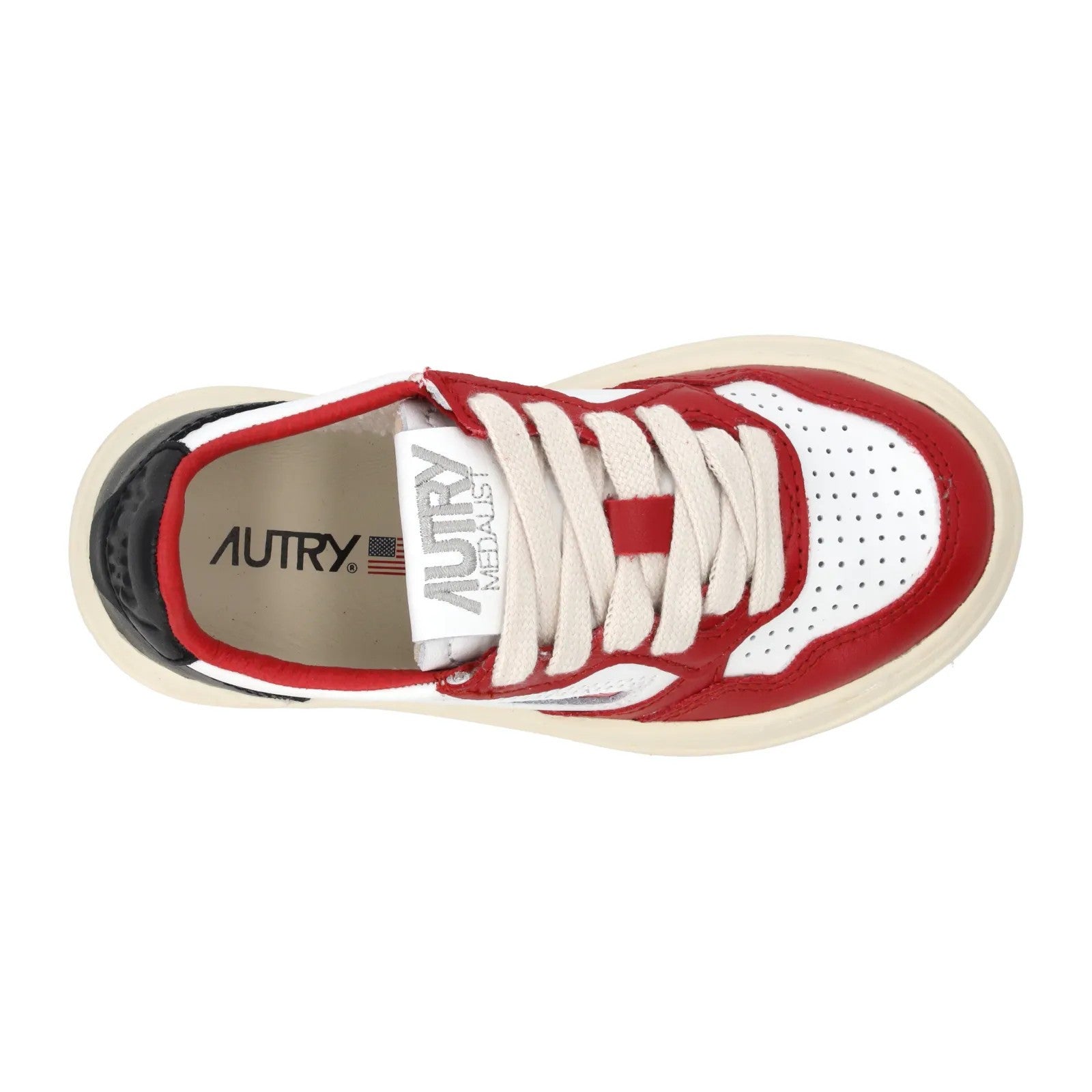 AUTRY Unisex Kids Medalist Trainers Leather Low Top White Red EU 28 RRP 165 — View 7