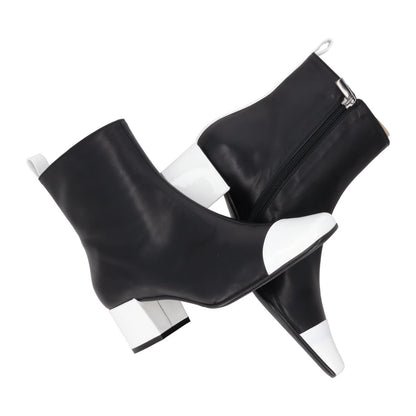 CAREL PARIS Womens Estime Leather Ankle Boot Black Block Heel Toe Cap UK6 RRP445 — View 8