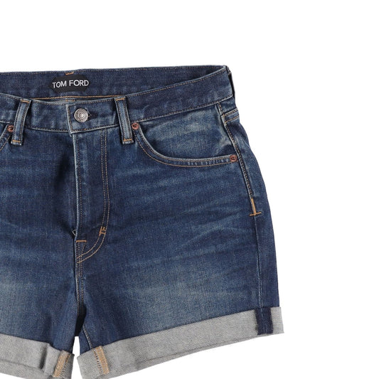 TOM FORD Womens Comfort Stone Washed Denim Shorts Blue Size 28 RRP 665 — View 2