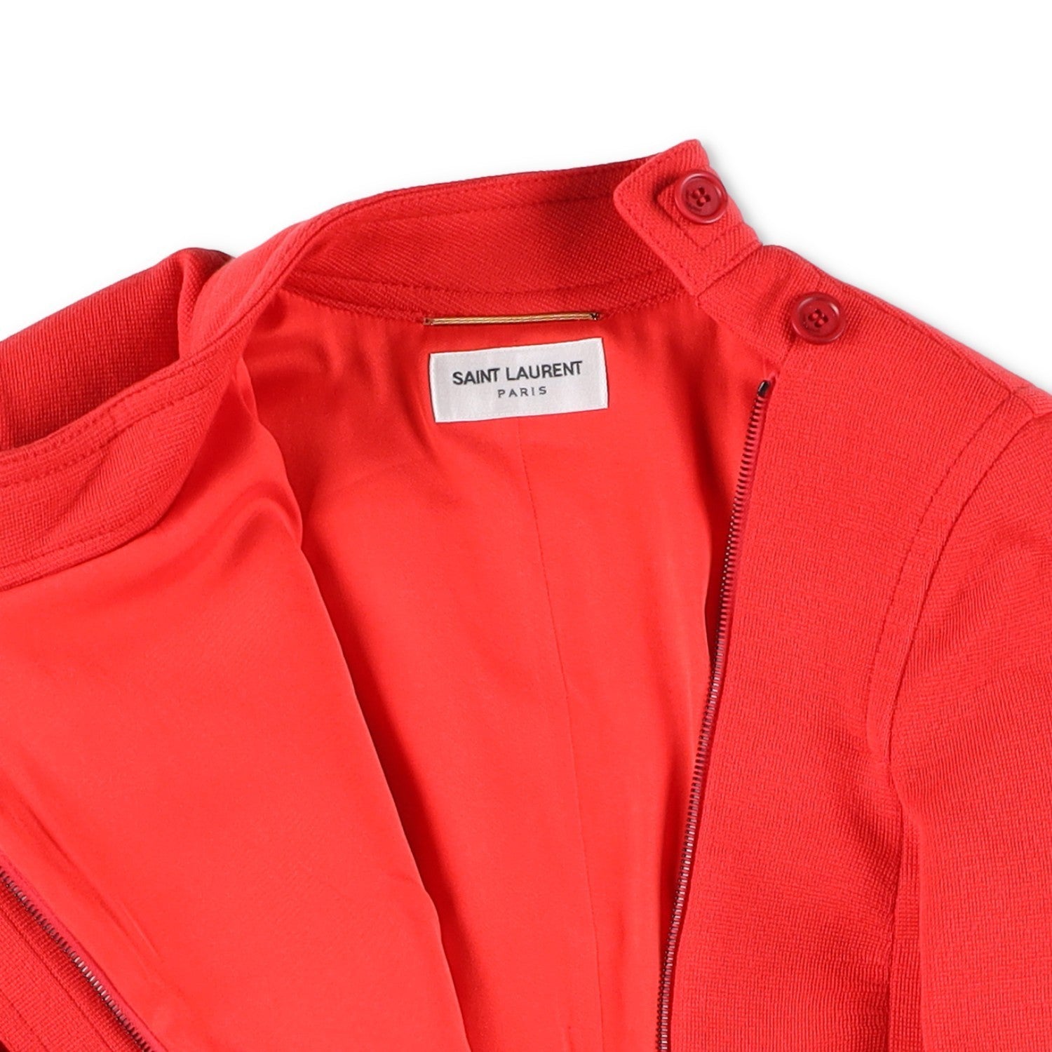 SAINT LAURENT Red Womens Wool Mini Dress Long Sleeve Size 36 Party RRP1900 — View 11