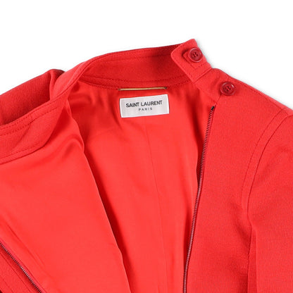 SAINT LAURENT Red Womens Wool Mini Dress Long Sleeve Size 36 Party RRP1900 — View 11