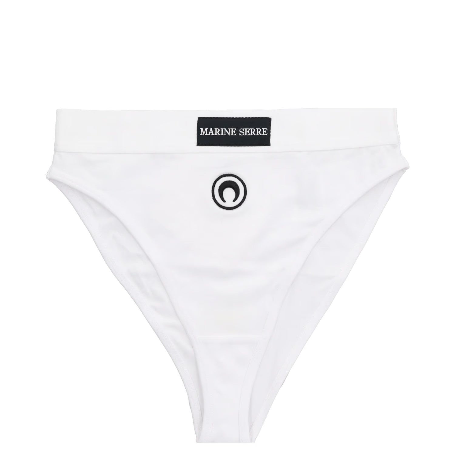 MARINE SERRE Womens Borderline Briefs High Waisted White Knickers Size S RRP 85 — View 2