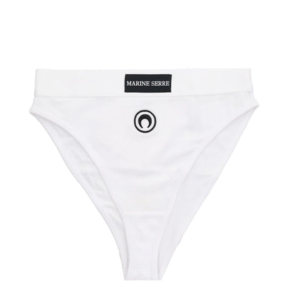 MARINE SERRE Womens Borderline Briefs High Waisted White Knickers Size S RRP 85 — View 2