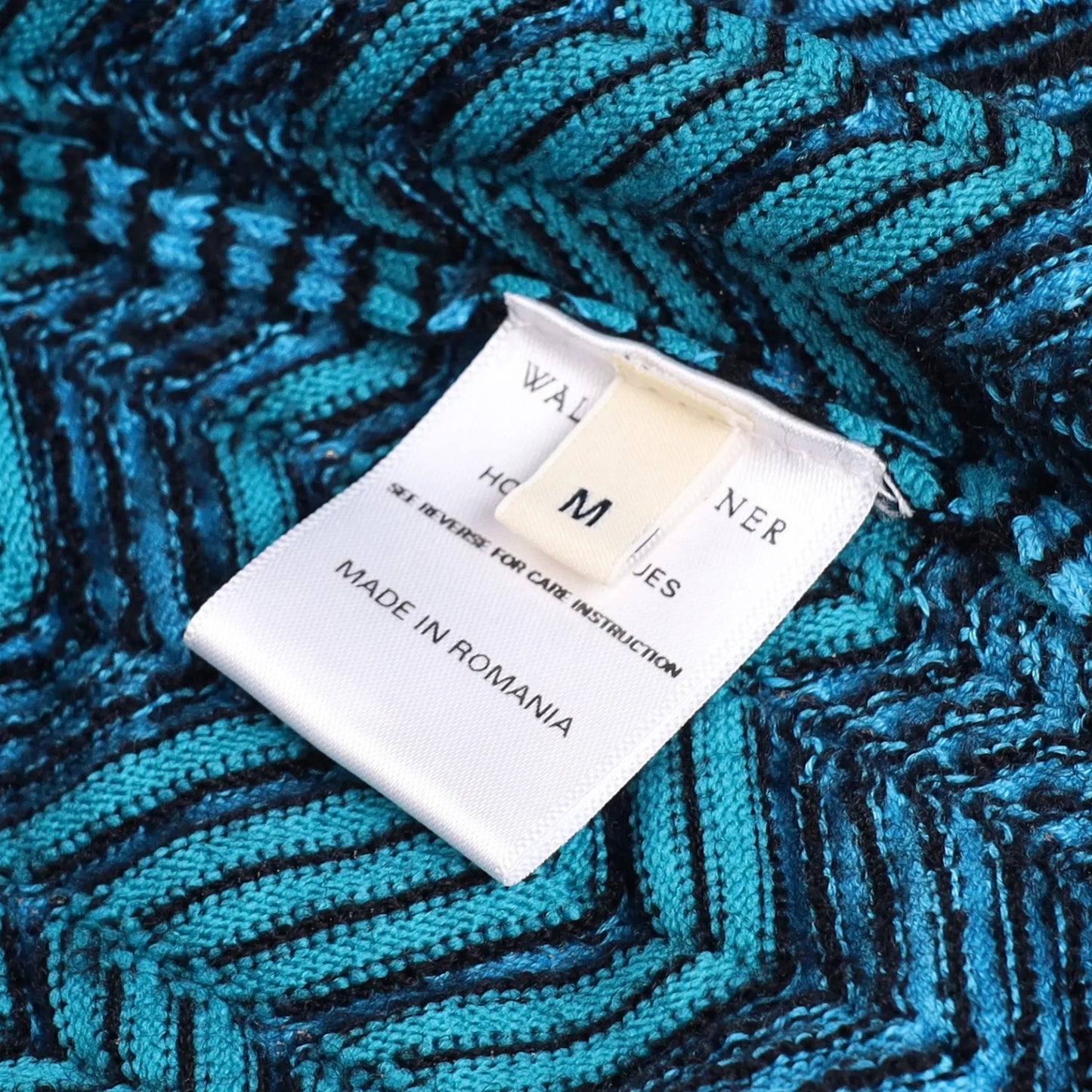 WALES BONNER Womens Palm Knit Midi Dress Blue Tie Chevron Sleeveless M RRP 585 — View 7