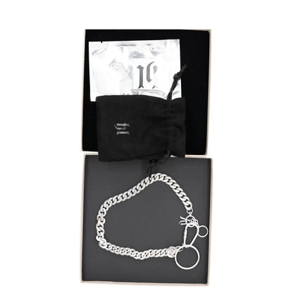 HATTON LABS Mens Choker Necklace Curb Chain Silver Charms Size 40 cm RRP 350 — View 3