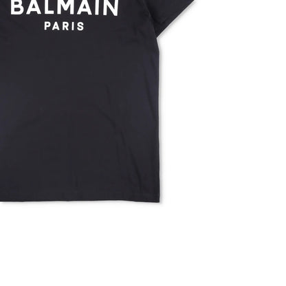 BALMAIN Mens T-Shirt Cotton Crew Neck Short Sleeve Logo Black Size L RRP 325 — View 4