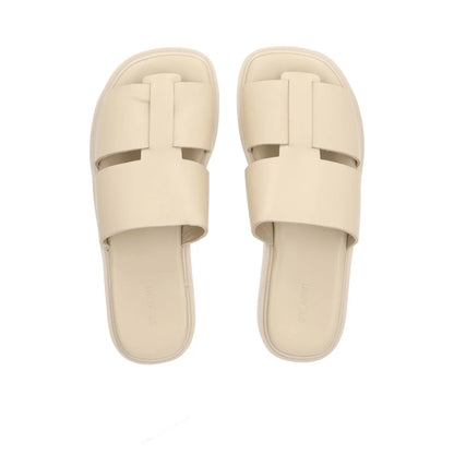 ST AGNI Womens Sliders Beige Leather Flat Open Toe 2 Straps EU 36 RRP 175 — View 5