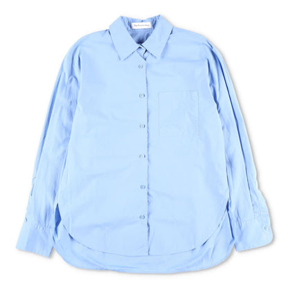 FRANKIE SHOP Women Lui Organic Cotton Button Up Long Sleeve Shirt Blue XS RRP130