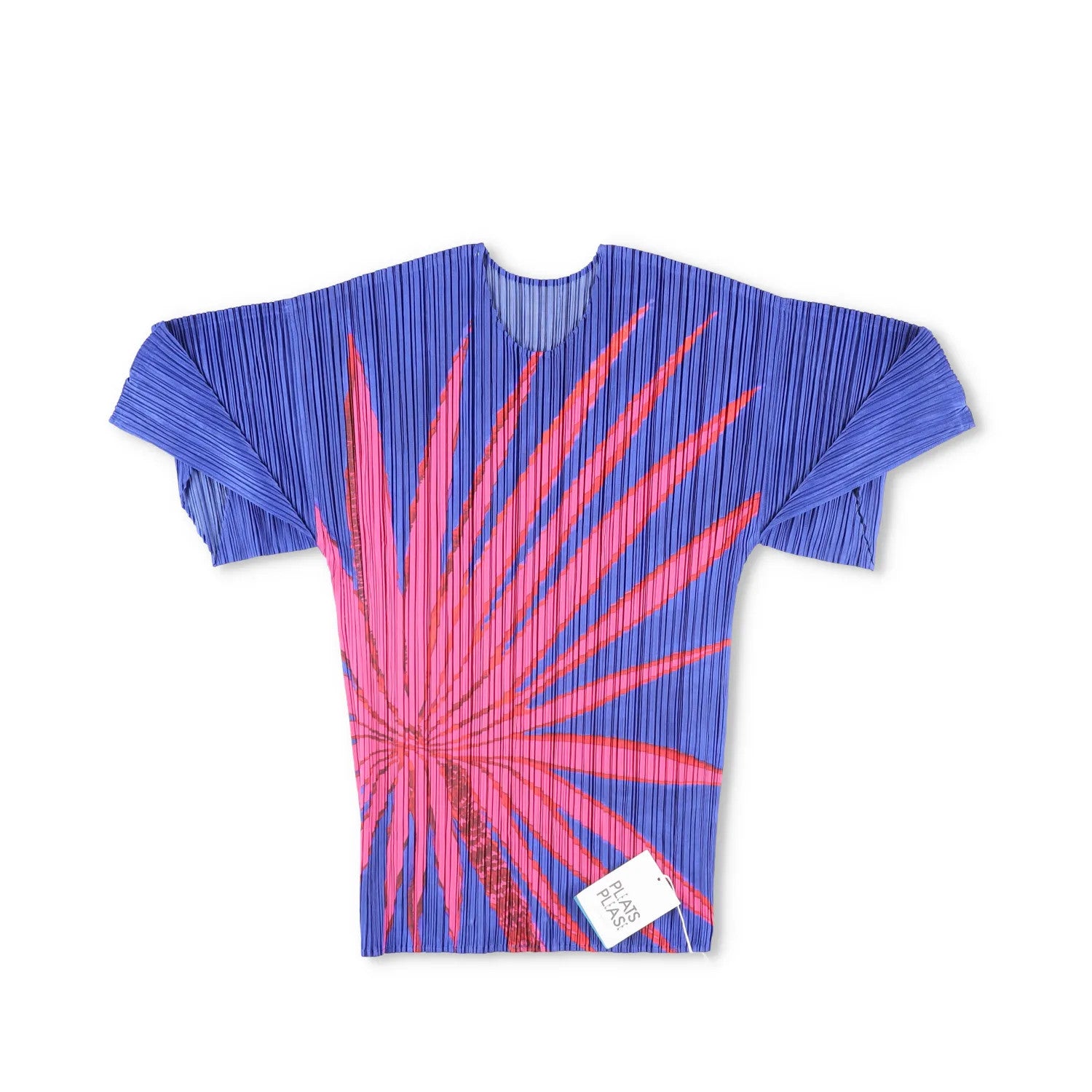 ISSEY MIYAKE Womens Kimono Blue T-Shirt Polyester Pleated Geometric 3 RRP 240 — View 5