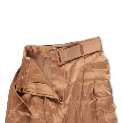 ZIMMERMANN Womens Silk Tuck Pant Sand Brown Wide Leg Trousers UK 8 RRP 375 — View 5