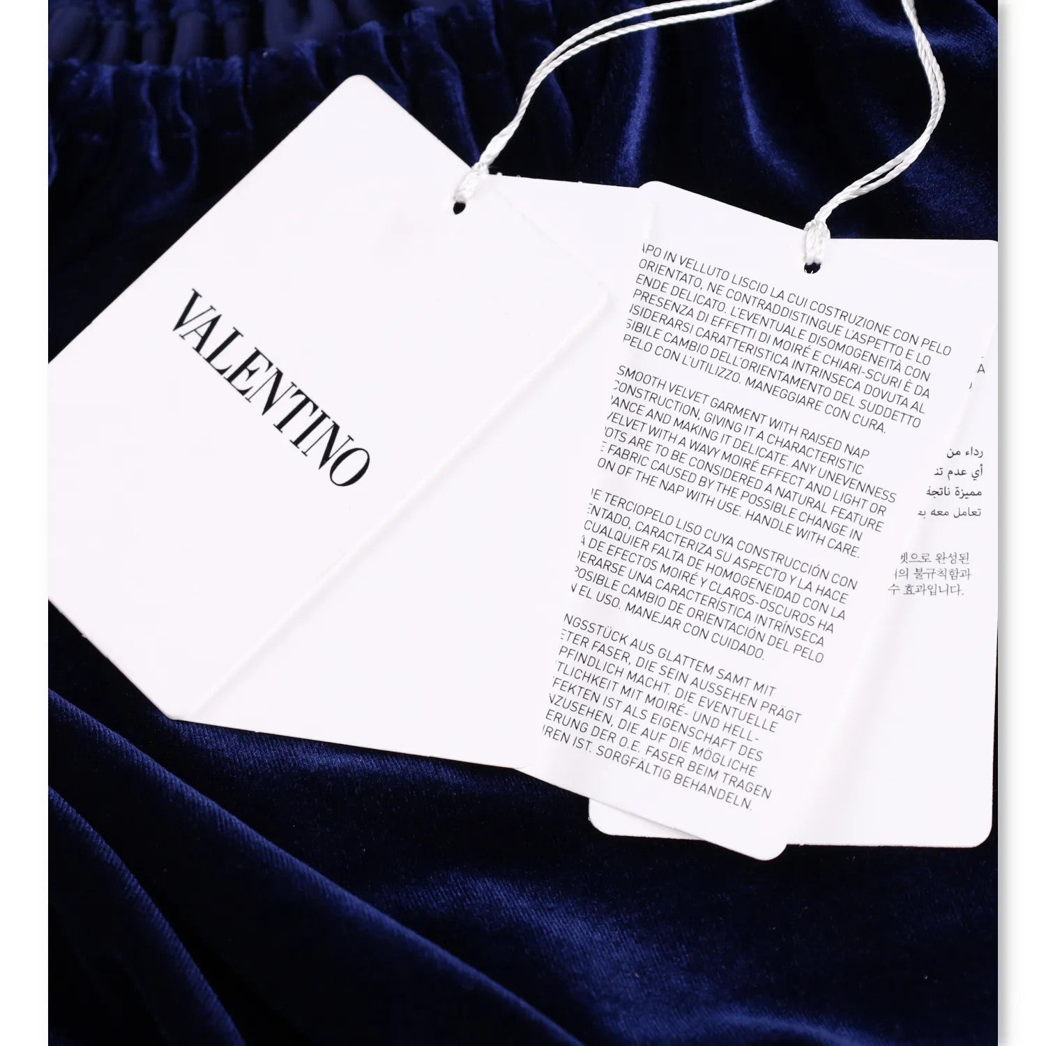 Valentino Womens Midi Dress Blue Velvet Pleated Long Balloon Sleeve XS RRP 1800 — View 9