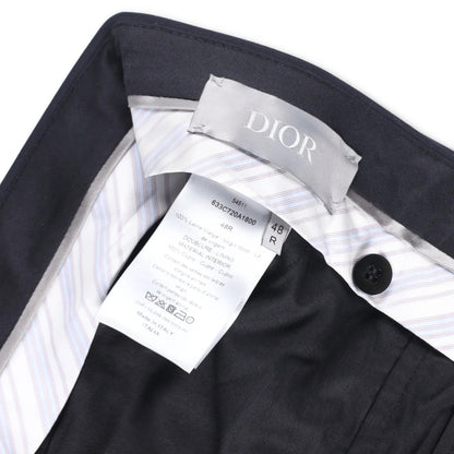 DIOR Mens Dress Pants Virgin Wool Cupro Blend Pleated Black Size 48 R RRP 400 — View 7