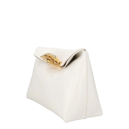 ALEXANDER MCQUEEN Womens Clutch Bag White Leather Gold Hardware Size M RRP 1900 — View 2