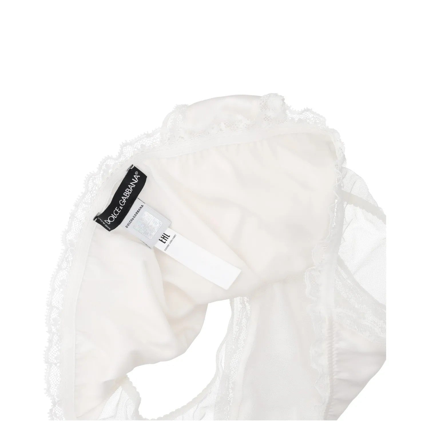 DOLCE & GABBANA Womens Brief Sheer Panel Lace White Knickers Size M RRP 245 — View 5