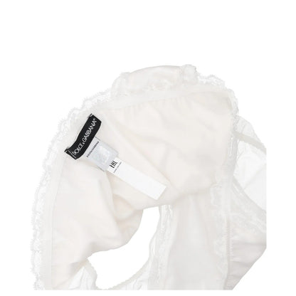 DOLCE & GABBANA Womens Brief Sheer Panel Lace White Knickers Size M RRP 245 — View 5