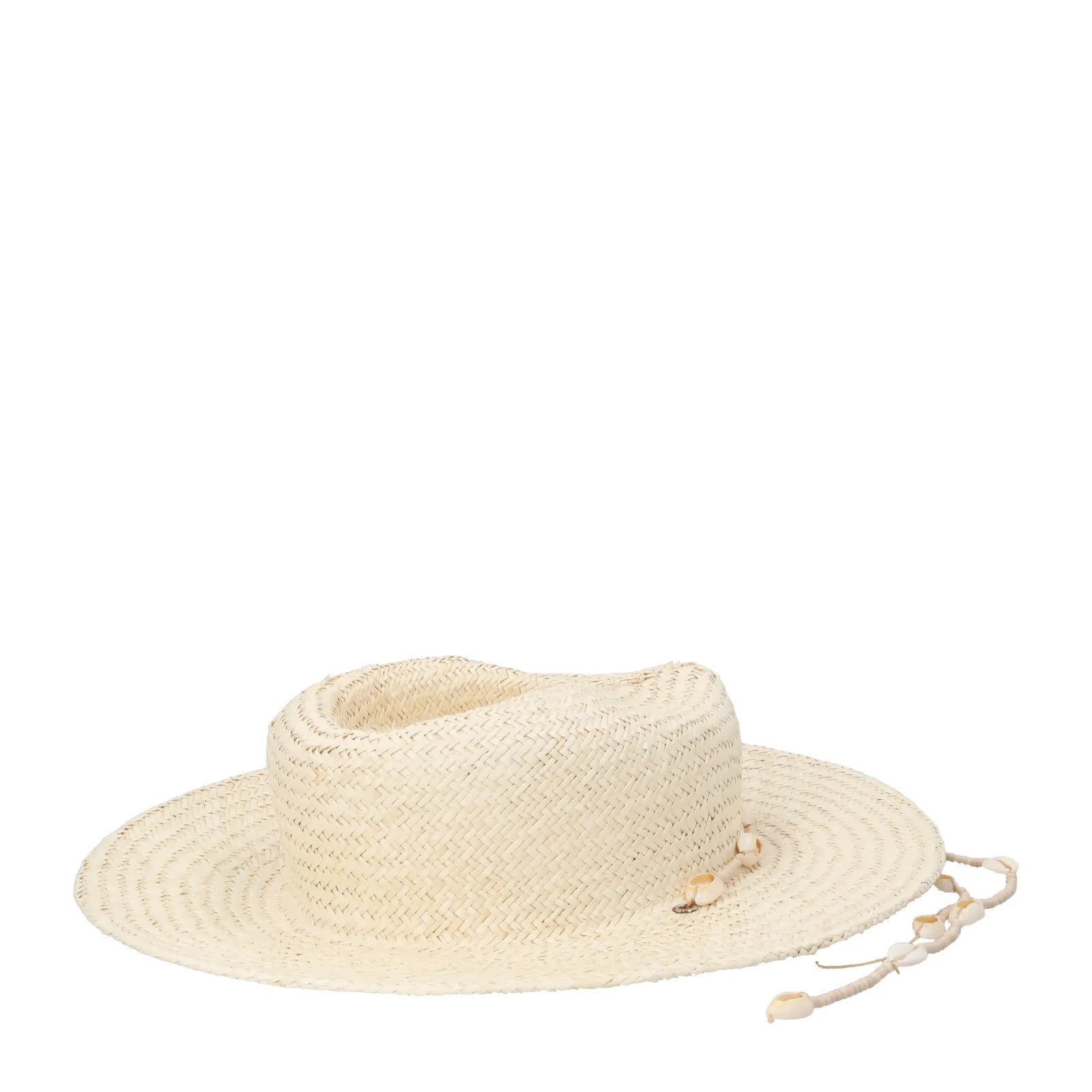 LACK OF COLOUR Womens Seashells Straw Fedora Hat Beaded Neutral Size S RRP 155 — View 6