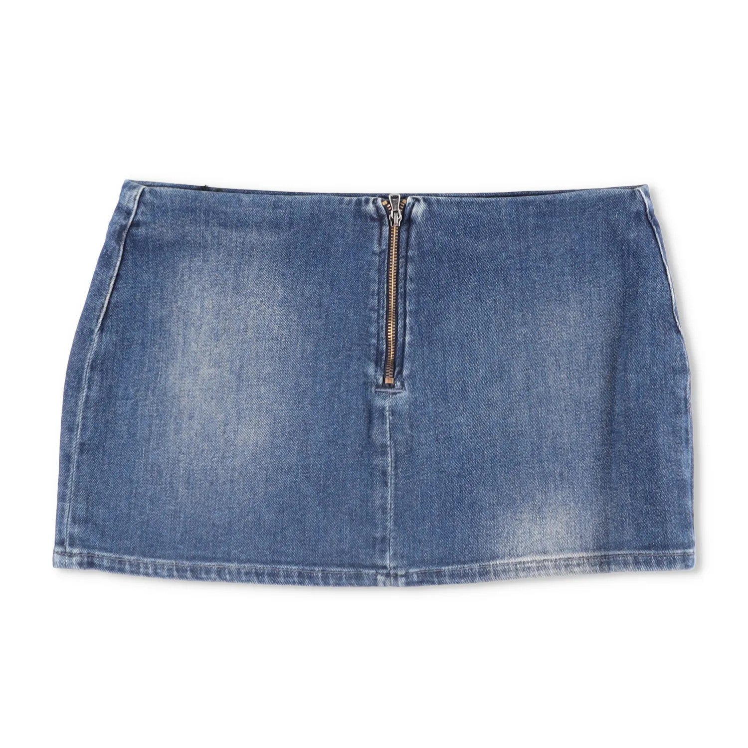MOWALOLA Womens Embossed Denim Mini Skirt Blue Short Light Wash Size XS RRP 320 — View 8