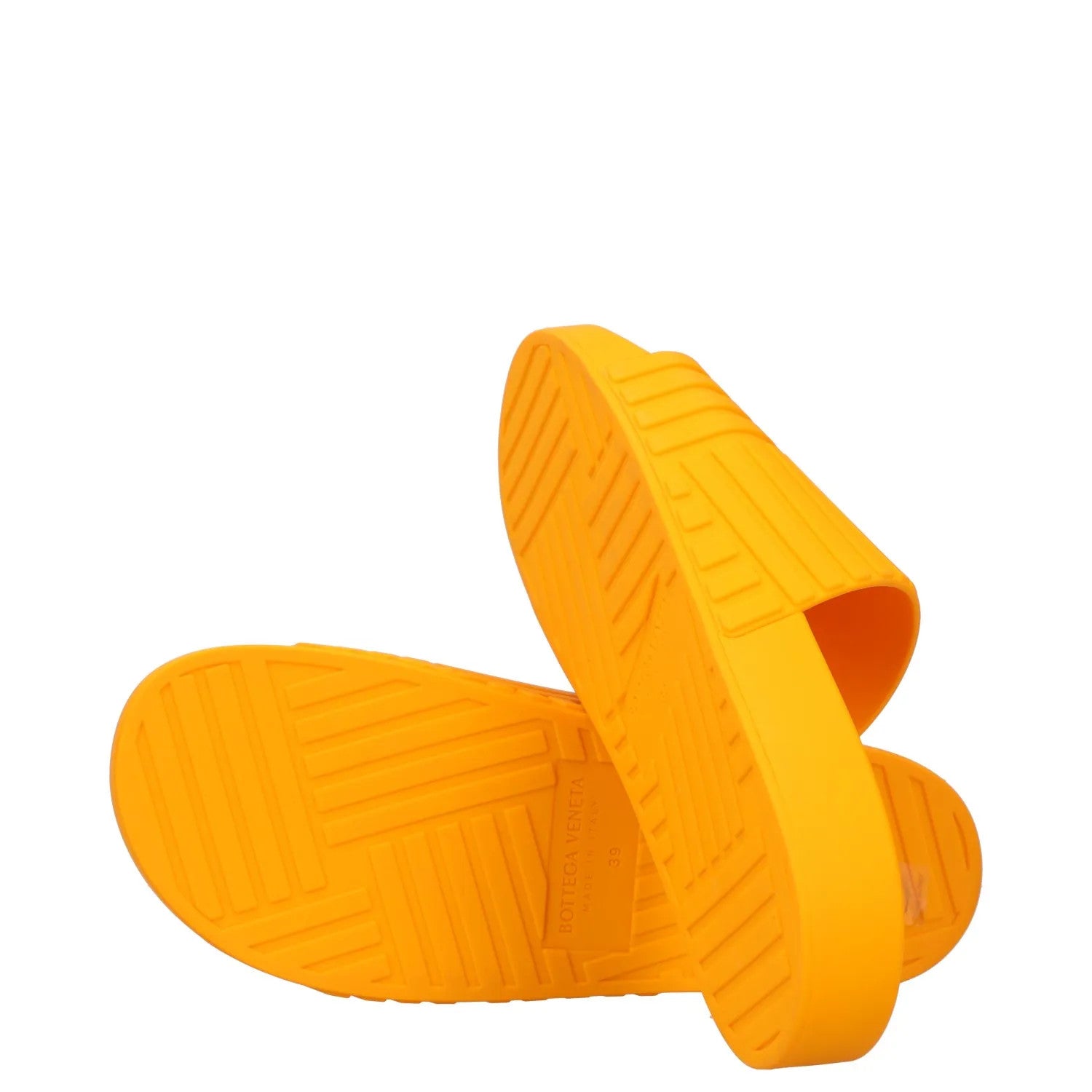 BOTTEGA VENETA Womens Slides Flat Rubber Geometric Print Orange UK 6 RRP 300 — View 8