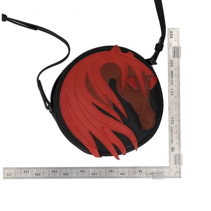 JUST CAVALLI Womens Shoulder Bag Black Red Leather Horse Design S RRP 300 — View 6