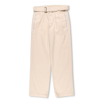 DRIES VAN NOTEN Mens Trousers Cotton Beige Pleated Buckle Size 48 RRP 450