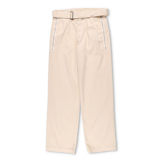 DRIES VAN NOTEN Mens Trousers Cotton Beige Pleated Buckle Size 48 RRP 450