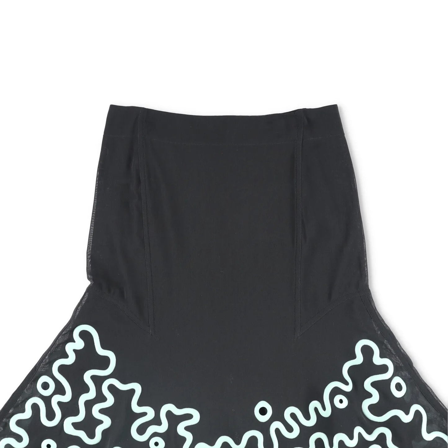 BOTTEGA VENETA Womens Skirt High Waist Asym. Embroidered Flare Green 40 RRP 3905 — View 2