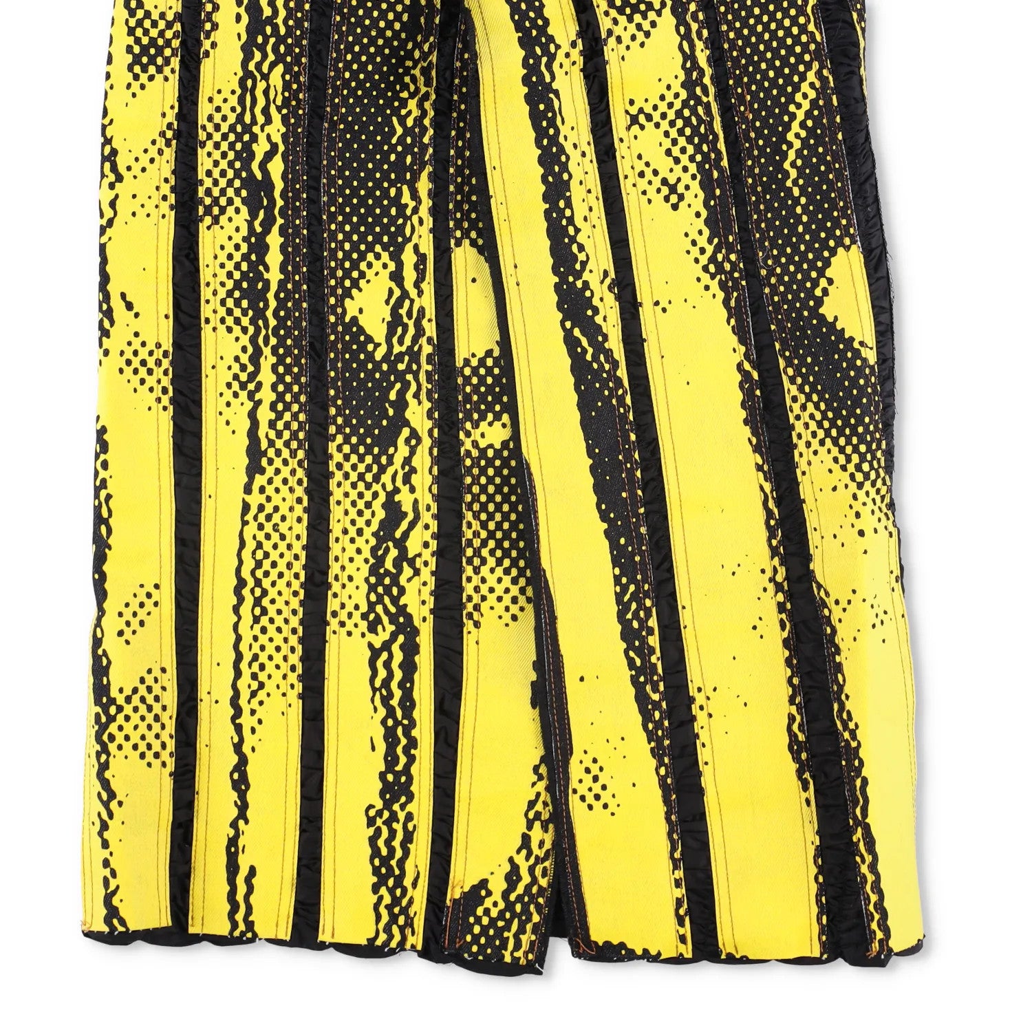 FEBEN Womens Charriot Biker Skirt Yellow Denim Button Striped Knee 34 RRP 1235 — View 4