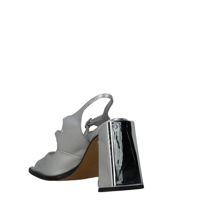 CAREL PARIS Womens Vendome Silver Leather Slingback Sandals Bow UK 5 RRP 470 — View 5