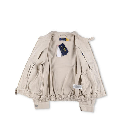 POLO Mens Jacket Cotton Blend Windbreaker Beige Collared Logo Size S RRP 275 — View 7