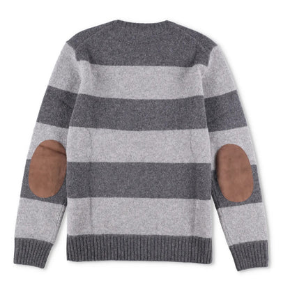 POLO RALPH LAUREN Mens Jumper Grey Knit Logo Striped Long Sleeve Size S RRP 395 — View 8