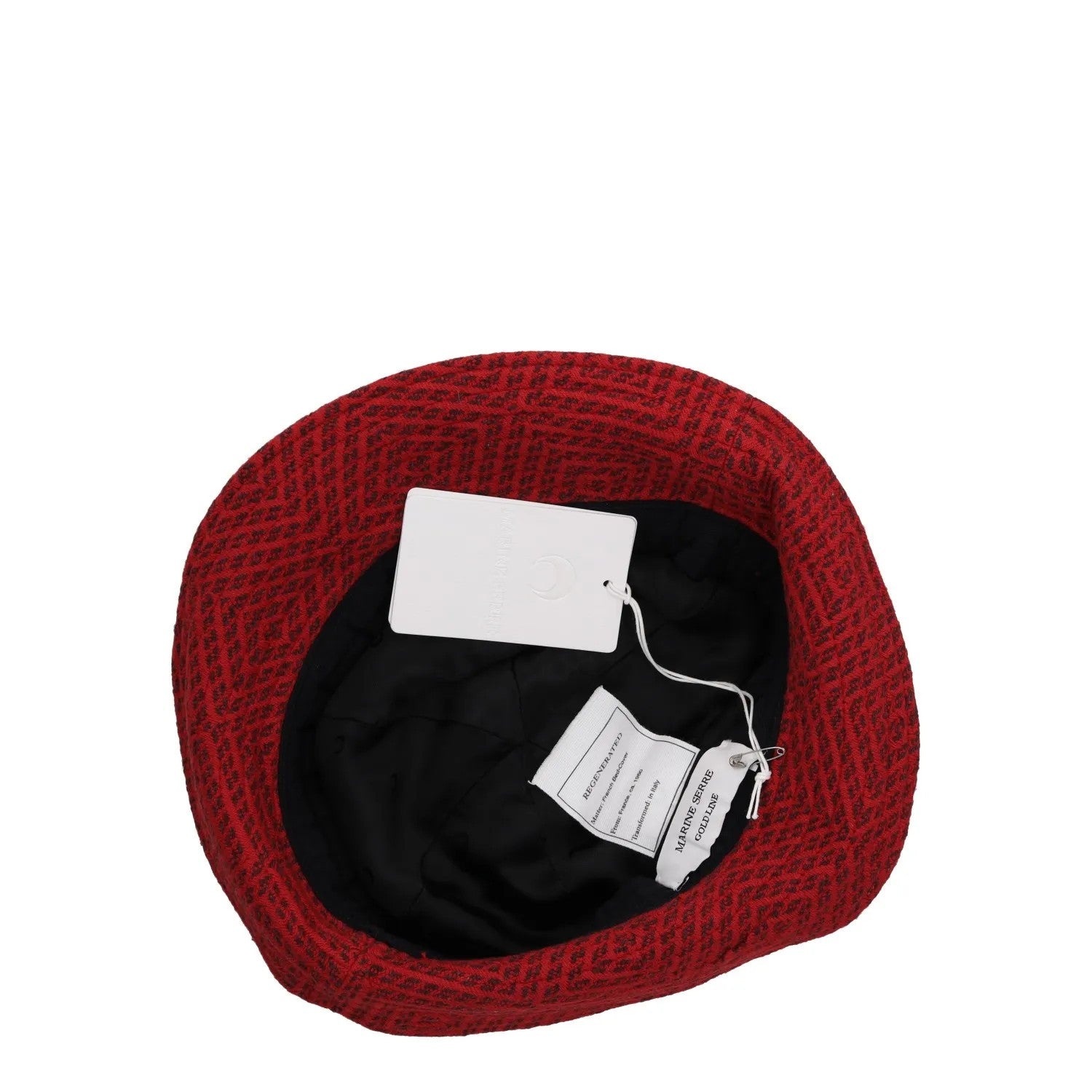 MARINE SERRE Womens Hat Red Cotton Geometric Design Logo One Size RRP 450 — View 8