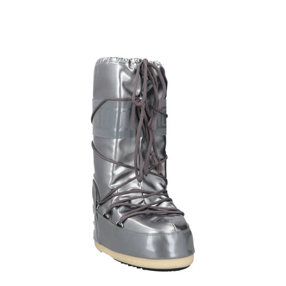 MOONBOOT Womens Knee High Snow Boots Silver Synthetic Lace Up UK 2.5-5 RRP 150 — View 2