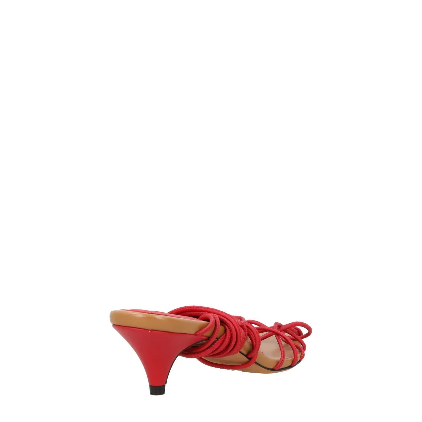 KHAITE Womens Arden 45 Red Leather Kitten Heel Sandals Strappy UK 5 RRP 880 — View 6
