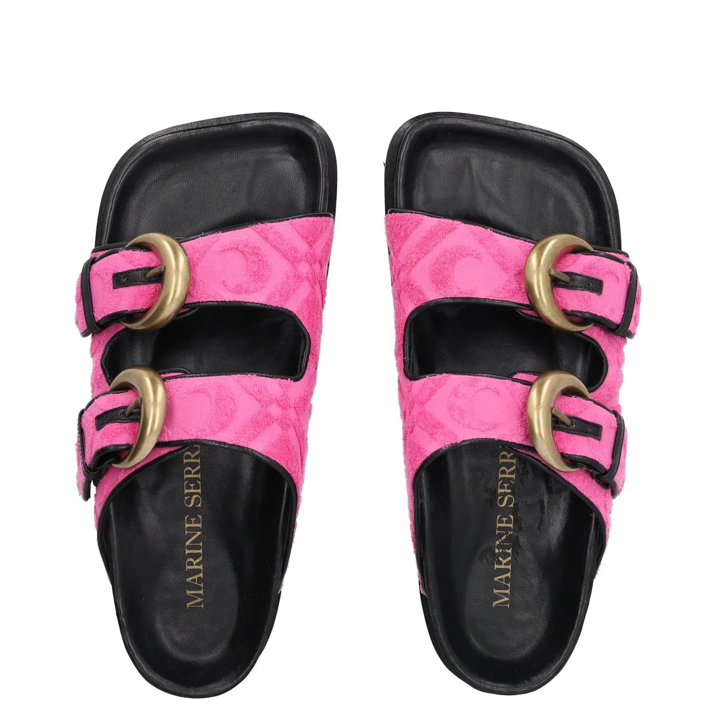 MARINE SERRE Womens Sandals Pink Leather Flats Sliders Strappy EU 39 RRP 250 — View 6