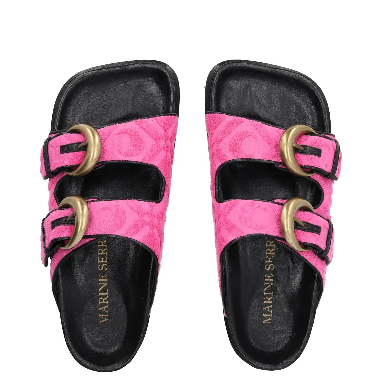 MARINE SERRE Womens Sandals Pink Leather Flats Sliders Strappy EU 39 RRP 250 — View 6